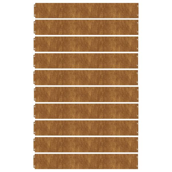 vidaXL Bordure per Prato 10 pz 15x103 cm Flessibili in Acciaio Corten
