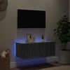 vidaXL Mobile TV a Parete con Luci LED Grigio Sonoma 80x35x31 cm
