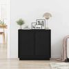 vidaXL Credenza Rovere Nero 80 x 40 x 75 cm Legno multistrato