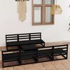 vidaXL Set Divani da Giardino 8 pz Nero in Legno Massello di Pino