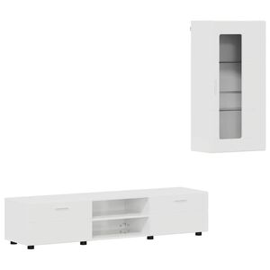 vidaXL Set mobile TV con porta FLORIN Bianco Lucido Legno multistrato