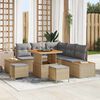 vidaXL Set Divano da Giardino con cuscino 8 pcs Beige Poly Rattan