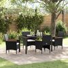 vidaXL Set da Pranzo per Giardino con cuscino 5 pcs Nero polyrattan