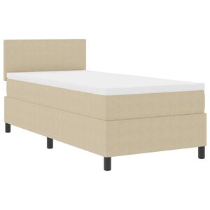 vidaXL Letto a molle con testiera Grigio chiaro e bianco 100 x 200 cm