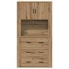 vidaXL Credenza Rovere artigianale 80 x 33 x 150 cm Legno multistrato