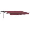 vidaXL Tenda retrattile manuale con LED Rosso Borgogna 3 x 2 m
