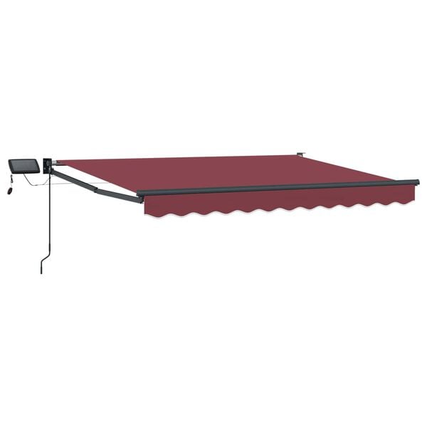vidaXL Tenda retrattile manuale con LED Rosso Borgogna 3 x 2 m