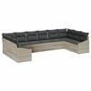 vidaXL Set Divano da Giardino 10 pz Grigio chiaro polyrattan