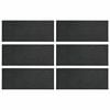 vidaXL Pietra da Passo 6 pcs Nero 60,5 x 25 x 2 cm Gomma