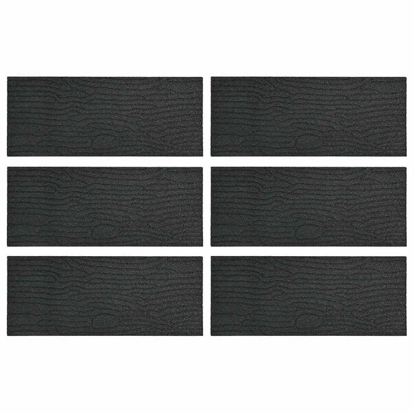 vidaXL Pietra da Passo 6 pcs Nero 60,5 x 25 x 2 cm Gomma