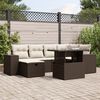 vidaXL Set Divani da Giardino 7 pz con Cuscini Marrone in Polyrattan