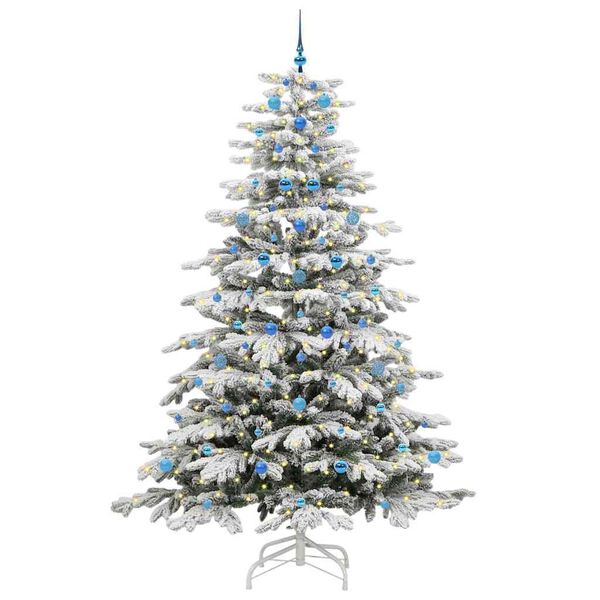 vidaXL Albero di Natale Artificiale con Rami Pieghevoli Bianco 240 cm