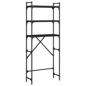 vidaXL Scaffale per Lavatrice Nero 67x25x163 cm in Legno Multistrato