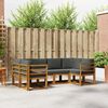 vidaXL Set di divani da esterno con cuscino 6 pcs Naturale e Antracite