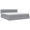 vidaXL Letto con contenitore e LED Grigio chiaro 200 x 200 cm Tessuto