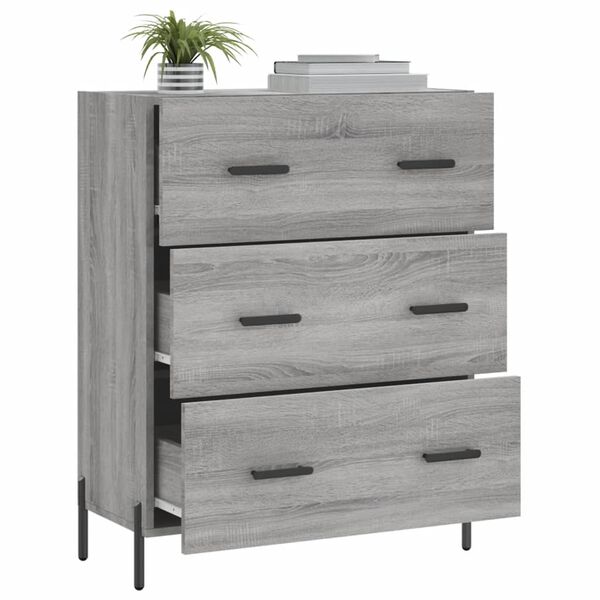 vidaXL Credenza Grigio Sonoma 69,5x34x90 cm in Legno Multistrato