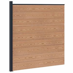 vidaXL Set di Recinzione 175 x 186 cm WPC e Alluminio Marrone