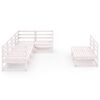 vidaXL Set Divani da Giardino 7pz Bianco in Legno Massello di Pino