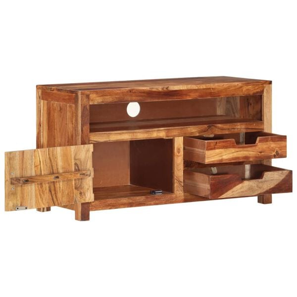 vidaXL Mobile Porta TV 90x34,5x50 cm in Legno Massello di Acacia