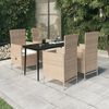vidaXL Set da Pranzo da Giardino 5 pz con Cuscini Beige