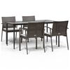 vidaXL Set Pranzo da Giardino 5pz con Cuscini in Polyrattan e Acciaio
