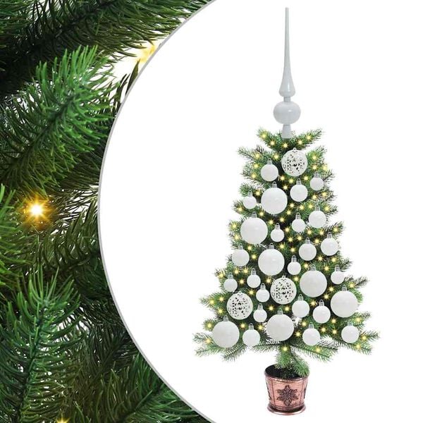 vidaXL Albero di Natale con 150 LED con supporto Verde 65 cm PE