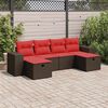 vidaXL Set Divano da Giardino 6 pz con Cuscini Marrone in Polyrattan