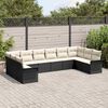 vidaXL Set Divano da Giardino con archiviazione 10 pcs Nero polyrattan