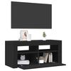 vidaXL Mobile Porta TV con Luci LED Nero 90x35x40 cm