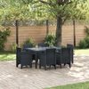 vidaXL Set da Pranzo per Giardino 7 pcs Antracite Rattan Polt