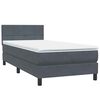 vidaXL Letto a Molle con Materasso e LED Grigio Scuro 100x220 cm Velluto