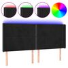 vidaXL Testiera a LED Nera 183x16x118/128 cm in Velluto