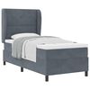 vidaXL Letto a molle con testiera Grigio scuro 190 x 90 cm Velluto