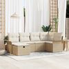 vidaXL Set Divano da Giardino 6 pcs Beige e Crema polyrattan