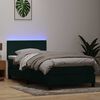 vidaXL Letto a Molle con Materasso e LED Verde Scuro 90x220 cm Velluto