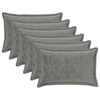 vidaXL Federa 6 pcs HOUTEN Grigio Scuro 50 x 80 cm Flanella