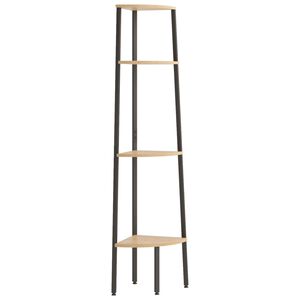vidaXL Scaffale angolare a 4 ripiani marrone chiaro e nero 45,5x31,5x150 cm