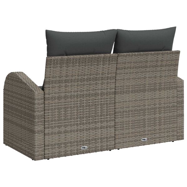 vidaXL Divano da giardino Grigio 124 x 62 x 69cm polyrattan