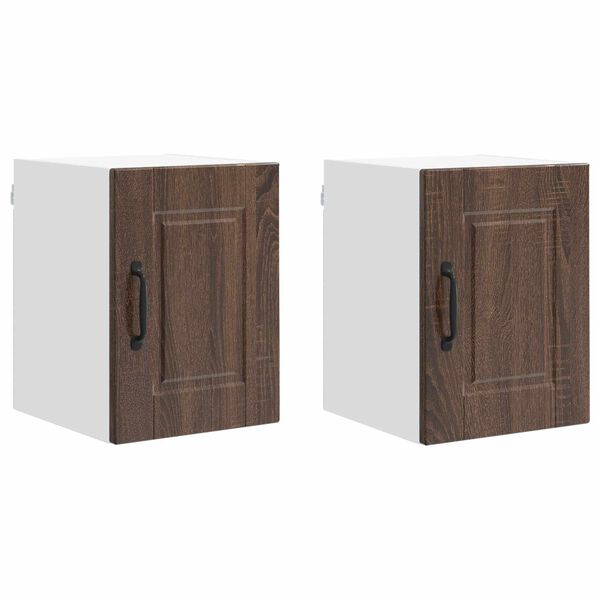 vidaXL Mobile da cucina con porta 2 pcs Rovere Marrone 30 x 31 x 40 cm