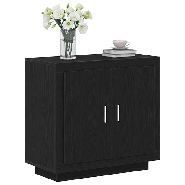 vidaXL Credenza Rovere Nero 80 x 40 x 75 cm Legno multistrato