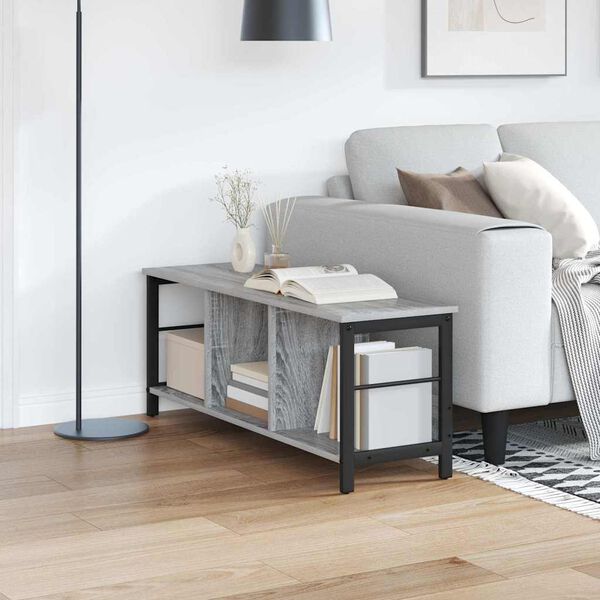 vidaXL Libreria Grigio Sonoma 102 x 32 x 40,5 cm Legno multistrato