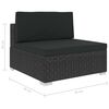 vidaXL Set Divani da Giardino 7 pz con Cuscini in Polyrattan Nero