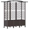 vidaXL Letto Rialzato con Griglia e Tetto Marrone 163 x 40 x 144 cm PP