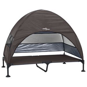 vidaXL Letto per Cani Elevato Marrone 127 x 81 x 108 cm