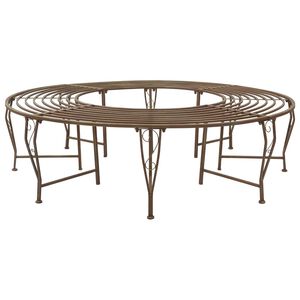 vidaXL Panchina per Alberi 8-Numero di posti &Oslash; 160 x 44 cm Acciaio