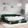 vidaXL Divano Letto Estraibile Cassetti Verde Scuro 80x200cm Velluto