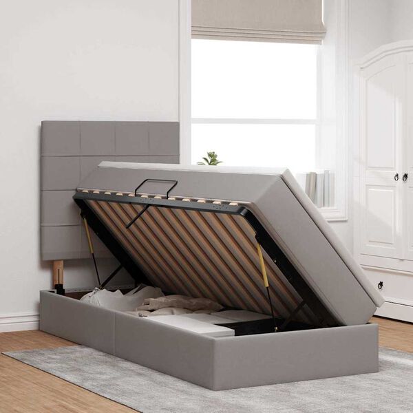 vidaXL Letto con contenitore e LED Talpa 90 x 190 cm Poliestere