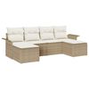 vidaXL Set Divano da Giardino 6 pz Beige polyrattan