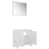 vidaXL Set Mobili da Bagno 3 pz Bianco Lucido in Truciolato