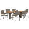 vidaXL Set da Pranzo per Giardino 7 pcs Grigio polyrattan